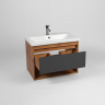 Тумба под раковину VIANT Бостон 60 VBOS60COG-T1YP подвесная Графит матовый Дуб Вотан, купить, цена, заказать, магазин, доставка, скидка, промокод, купить, цена, заказать, магазин, доставка, скидка, промокод