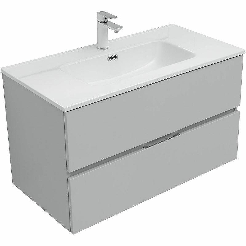 Тумба под раковину Aquanet Алвита New 90 303922 подвесная Серая матовая, купить, цена, заказать, магазин, доставка, скидка, промокод, купить, цена, заказать, магазин, доставка, скидка, промокод