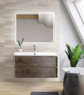 Тумба под раковину BelBagno ALBANO-800-2C-SO-RNG подвесная Robere Nature Grigio