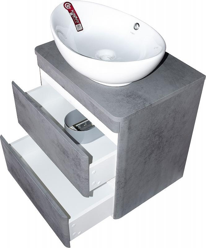 Тумба под раковину Style Line Атлантика Люкс Plus 80 СС-00002283 подвесная Темный бетон, купить, цена, заказать, магазин, доставка, скидка, промокод, купить, цена, заказать, магазин, доставка, скидка, промокод