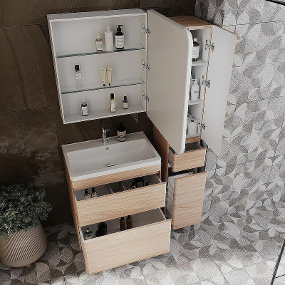 Тумба под раковину Style Line Атлантика 70 Люкс Plus СС-00002344 Ясень перламутр