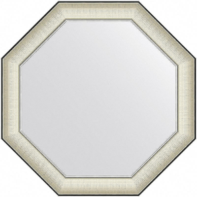 Зеркало Evoform Octagon 74x74 BY 7441 в багетной раме - Белая кожа с хромом 78