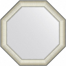 Зеркало Evoform Octagon 74x74 BY 7441 в багетной раме - Белая кожа с хромом 78, купить, цена, заказать, магазин, доставка, скидка, промокод, купить, цена, заказать, магазин, доставка, скидка, промокод