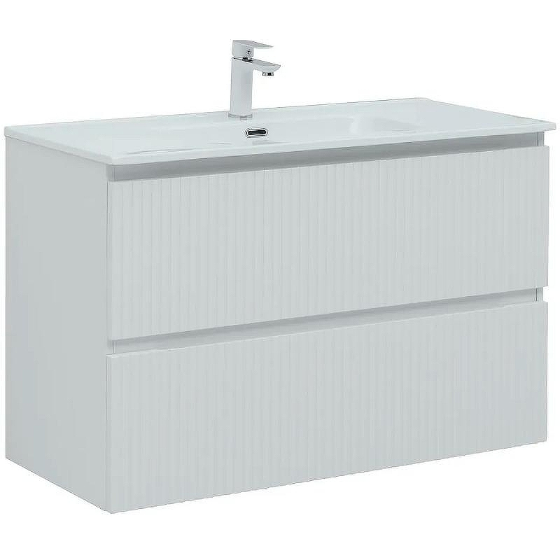 Тумба под раковину Aquanet Джейн 100 335426 подвесная Белая матовая, купить, цена, заказать, магазин, доставка, скидка, промокод, купить, цена, заказать, магазин, доставка, скидка, промокод