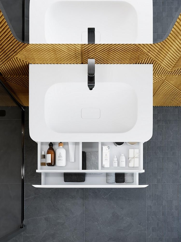 Тумба под раковину Art&Max Sanremo 80 AM-Sanremo-800-1C-SO-BL подвесная Белая глянцевая, купить, цена, заказать, магазин, доставка, скидка, промокод, купить, цена, заказать, магазин, доставка, скидка, промокод