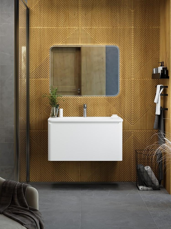 Тумба под раковину Art&Max Sanremo 80 AM-Sanremo-800-1C-SO-BL подвесная Белая глянцевая, купить, цена, заказать, магазин, доставка, скидка, промокод, купить, цена, заказать, магазин, доставка, скидка, промокод