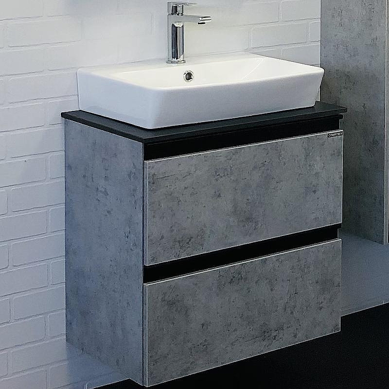 Тумба с раковиной Comforty Эдинбург 60-2 00-00005700 подвесная Бетон светлый, купить, цена, заказать, магазин, доставка, скидка, промокод, купить, цена, заказать, магазин, доставка, скидка, промокод