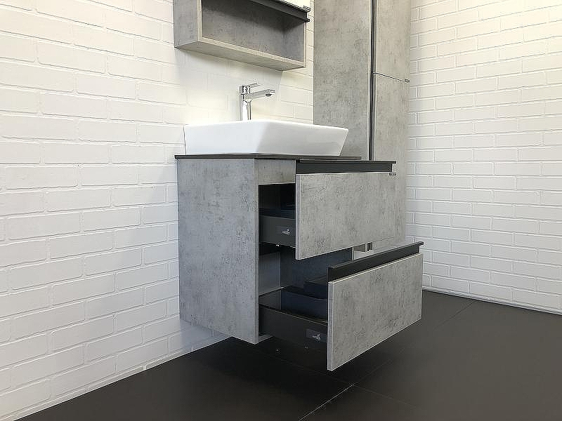 Тумба с раковиной Comforty Эдинбург 60-2 00-00005700 подвесная Бетон светлый, купить, цена, заказать, магазин, доставка, скидка, промокод, купить, цена, заказать, магазин, доставка, скидка, промокод