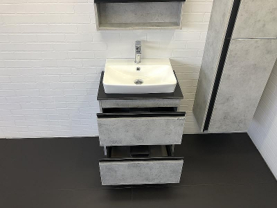 Тумба с раковиной Comforty Эдинбург 60-2 00-00005700 подвесная Бетон светлый