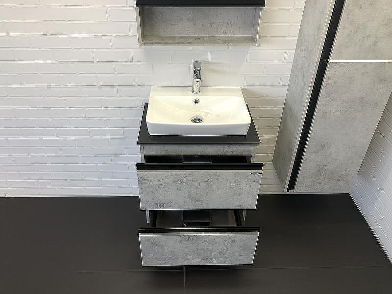 Тумба с раковиной Comforty Эдинбург 60-2 00-00005700 подвесная Бетон светлый, купить, цена, заказать, магазин, доставка, скидка, промокод, купить, цена, заказать, магазин, доставка, скидка, промокод