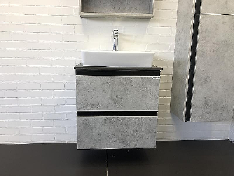 Тумба с раковиной Comforty Эдинбург 60-2 00-00005700 подвесная Бетон светлый, купить, цена, заказать, магазин, доставка, скидка, промокод, купить, цена, заказать, магазин, доставка, скидка, промокод