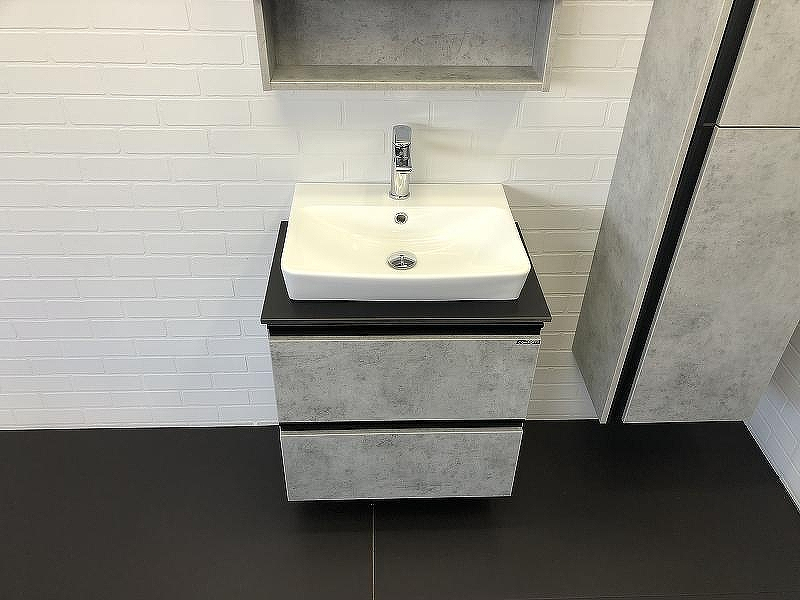 Тумба с раковиной Comforty Эдинбург 60-2 00-00005700 подвесная Бетон светлый, купить, цена, заказать, магазин, доставка, скидка, промокод, купить, цена, заказать, магазин, доставка, скидка, промокод