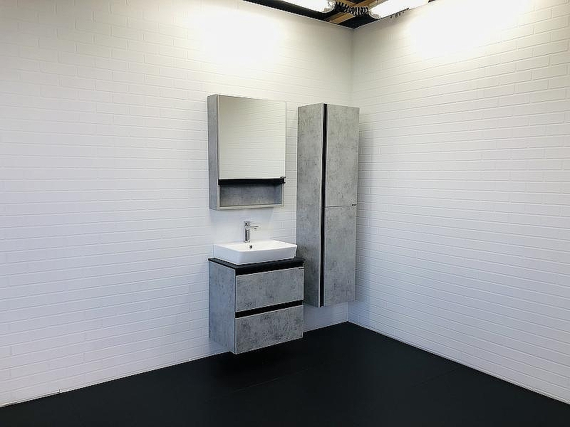 Тумба с раковиной Comforty Эдинбург 60-2 00-00005700 подвесная Бетон светлый, купить, цена, заказать, магазин, доставка, скидка, промокод, купить, цена, заказать, магазин, доставка, скидка, промокод