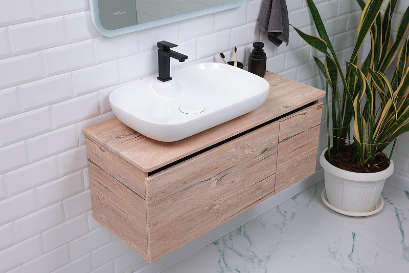 Тумба под раковину Alcora Vitale 100 95332 подвесная цвет Секвойя крем, купить, цена, заказать, магазин, доставка, скидка, промокод, купить, цена, заказать, магазин, доставка, скидка, промокод