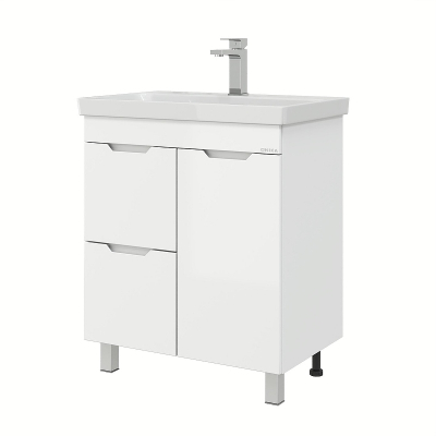 Тумба под раковину Onika Айленд 70 107062 с бельевой корзиной цвет Белый