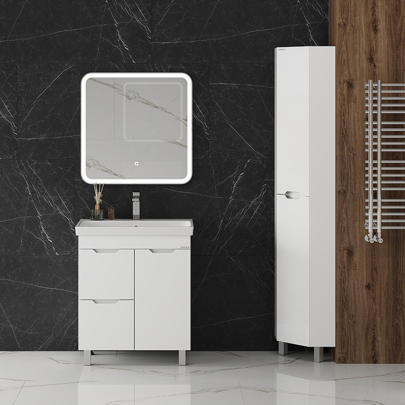 Тумба под раковину Onika Айленд 70 107062 с бельевой корзиной цвет Белый, купить, цена, заказать, магазин, доставка, скидка, промокод, купить, цена, заказать, магазин, доставка, скидка, промокод