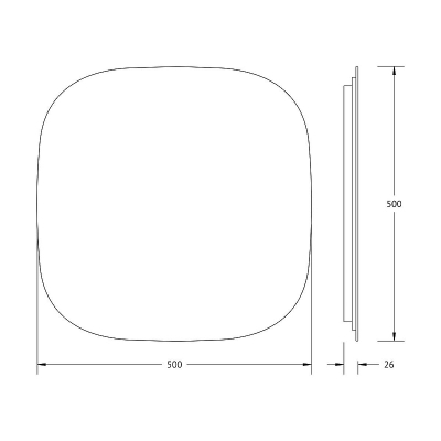 Зеркало Defesto Opti 50х50 DF 2848 с подсветкой 12W-4500K/Без выключателя/Нейтральный белый свет