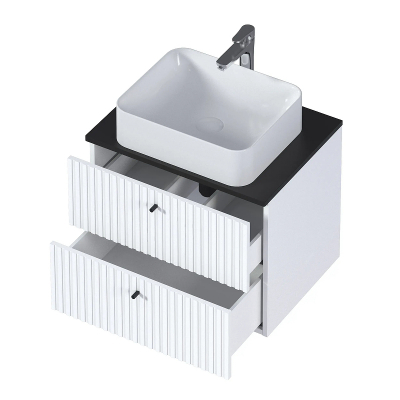 Тумба под раковину 1MarKa Desire 80П Ц0000026590 подвесная цвет Монолит найт Эмаль белая