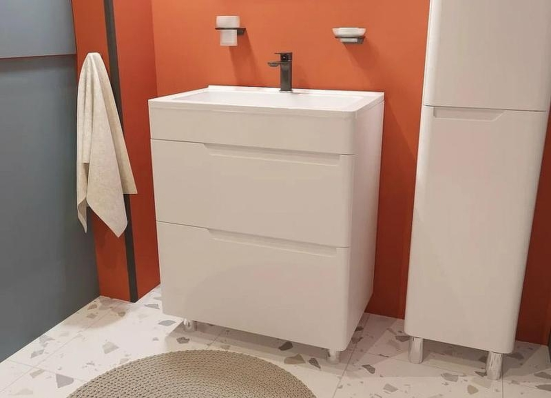 Тумба с раковиной Эстет Kare Luxe 70 ФР-00007071 Белая, купить, цена, заказать, магазин, доставка, скидка, промокод, купить, цена, заказать, магазин, доставка, скидка, промокод