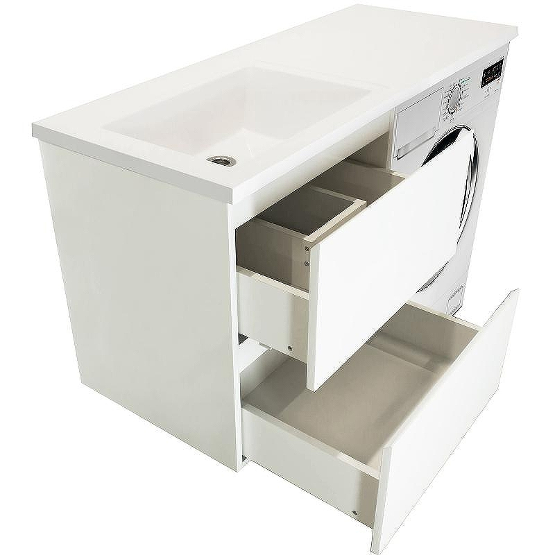 Тумба с раковиной Эстет Dallas Luxe 150 L ФР-00009685 подвесная Белая, купить, цена, заказать, магазин, доставка, скидка, промокод, купить, цена, заказать, магазин, доставка, скидка, промокод