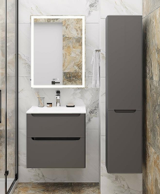 Зеркальный шкаф Laparet Sinergia 60 Sin.03.60/A с подсветкой Антрацит