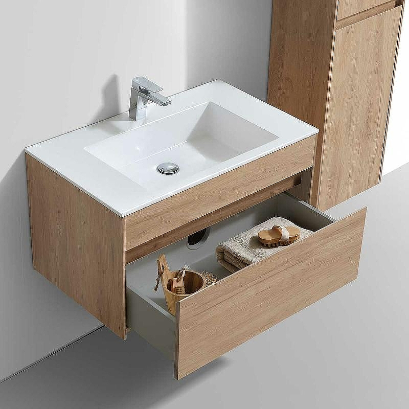 Тумба под раковину Vincea Chiara 80 VMC-2C800NO подвесная N.Oak, купить, цена, заказать, магазин, доставка, скидка, промокод, купить, цена, заказать, магазин, доставка, скидка, промокод