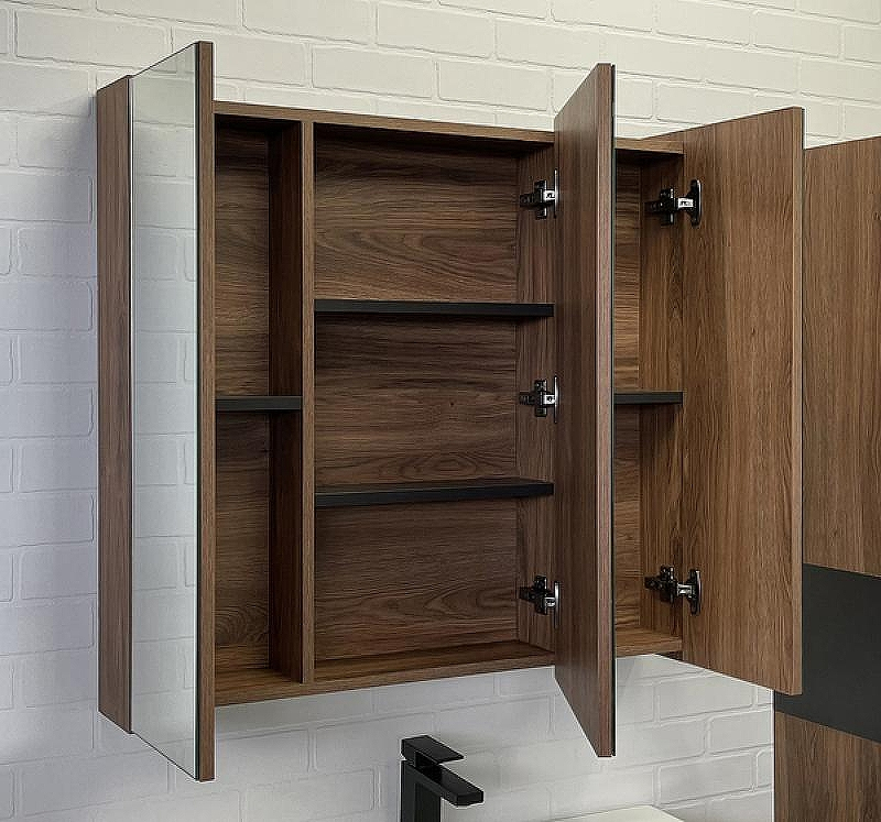 Зеркальный шкаф Comforty Соло 90 00-00010980 Дуб темно-коричневый, купить, цена, заказать, магазин, доставка, скидка, промокод, купить, цена, заказать, магазин, доставка, скидка, промокод