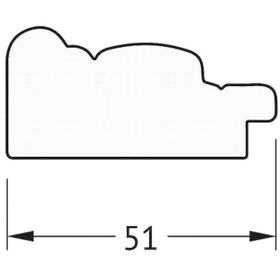 Зеркало Evoform Definite 153х73 BY 1115 в багетной раме - Слоновая кость 51
