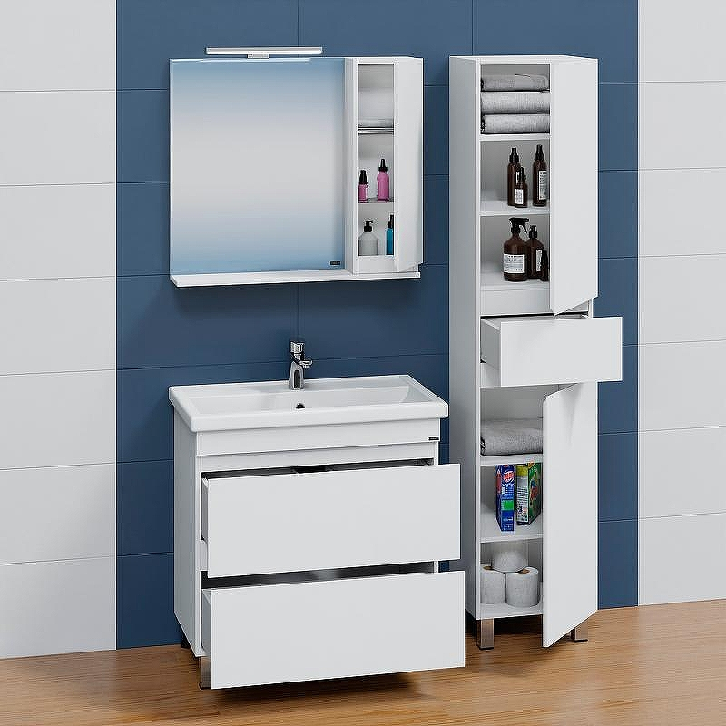 Тумба под раковину СанТа Марс 80 700295 Белая, купить, цена, заказать, магазин, доставка, скидка, промокод, купить, цена, заказать, магазин, доставка, скидка, промокод