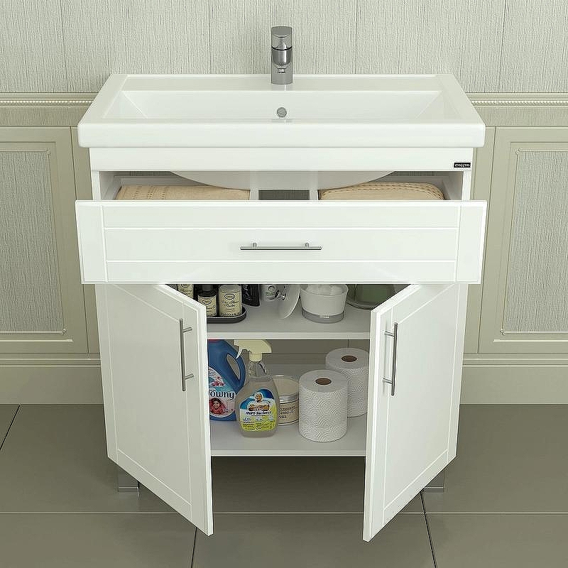 Тумба под раковину СанТа Дублин 80 223005 Белая, купить, цена, заказать, магазин, доставка, скидка, промокод, купить, цена, заказать, магазин, доставка, скидка, промокод