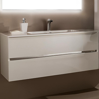 Тумба с раковиной SanVit Кубэ-2 100 kkube2100w подвесная Белая глянцевая