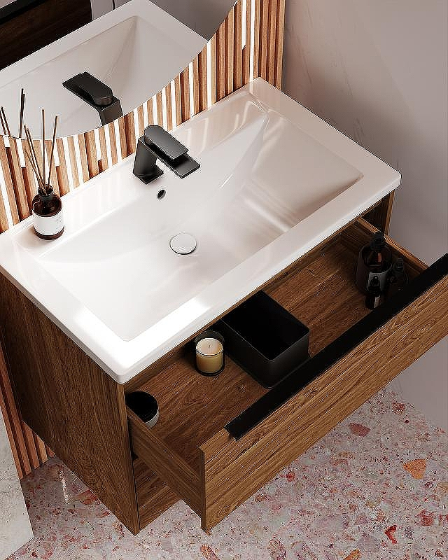 Тумба под раковину WellWant Rovero 80 WWTRN0821EB подвесная Дуб, купить, цена, заказать, магазин, доставка, скидка, промокод, купить, цена, заказать, магазин, доставка, скидка, промокод