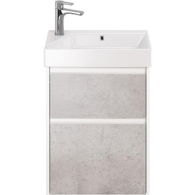 Тумба под раковину Dreja Slim 55 99.0502 подвесная Бетон Белый глянец