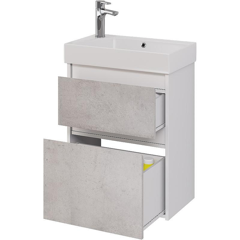Тумба под раковину Dreja Slim 55 99.0502 подвесная Бетон Белый глянец, купить, цена, заказать, магазин, доставка, скидка, промокод, купить, цена, заказать, магазин, доставка, скидка, промокод
