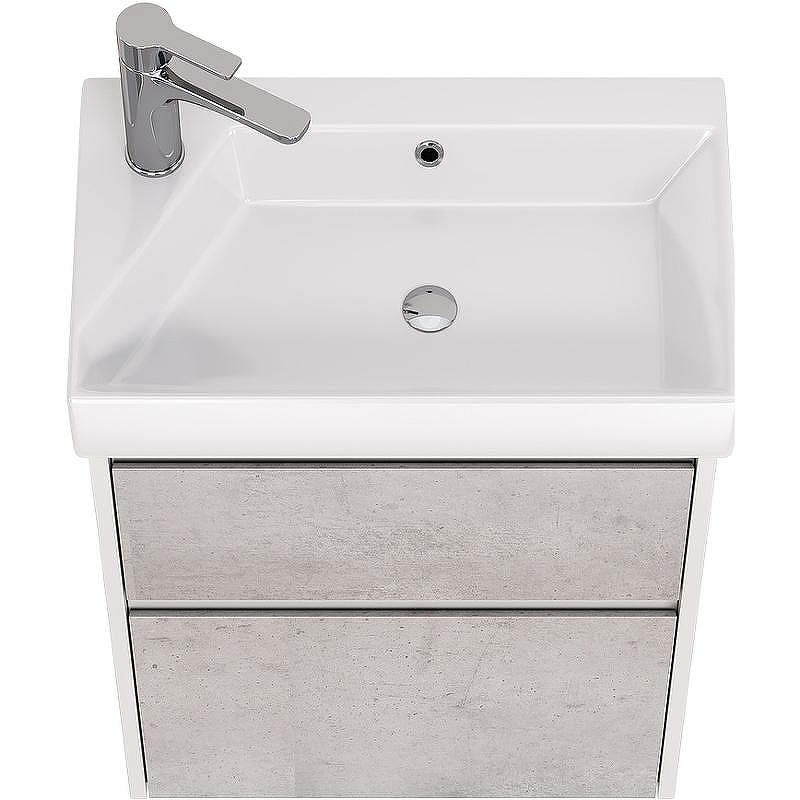 Тумба под раковину Dreja Slim 55 99.0502 подвесная Бетон Белый глянец, купить, цена, заказать, магазин, доставка, скидка, промокод, купить, цена, заказать, магазин, доставка, скидка, промокод