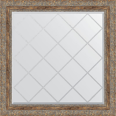 Зеркало Evoform Exclusive-G 85х85 BY 4316 с гравировкой в багетной раме - Виньетка античная бронза 85