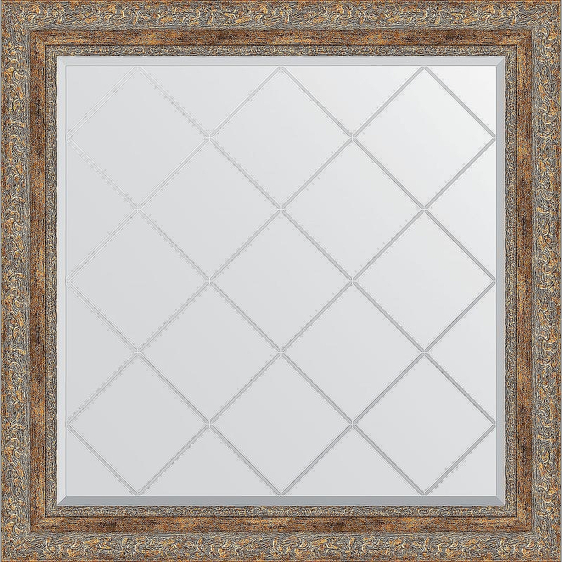 Зеркало Evoform Exclusive-G 85х85 BY 4316 с гравировкой в багетной раме - Виньетка античная бронза 85, купить, цена, заказать, магазин, доставка, скидка, промокод, купить, цена, заказать, магазин, доставка, скидка, промокод