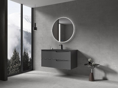 Тумба с раковиной Parly Spa Rhea 100 Rhea100 10134 подвесная Серая матовая