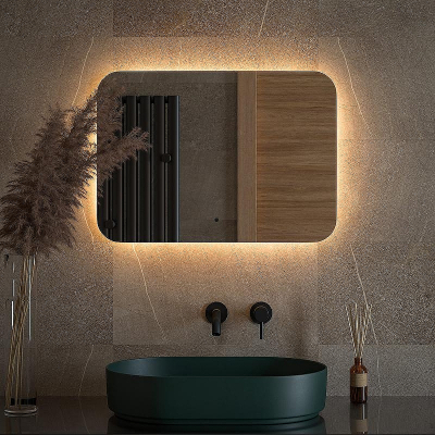 Зеркало Defesto Opti 70x50 DF 2814RH с подсветкой 21W-3000К/ИК - выключатель/Теплый белый свет