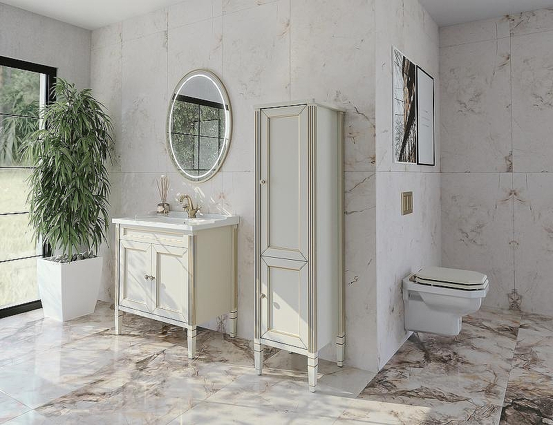 Тумба под раковину Caprigo Albion Promo 80 33312-В002 Бежевая матовая, купить, цена, заказать, магазин, доставка, скидка, промокод, купить, цена, заказать, магазин, доставка, скидка, промокод