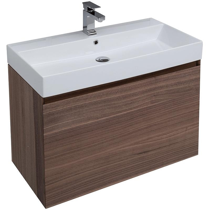 Комплект мебели для ванной Aquanet Нью-Йорк 85 211661 подвесной Шпон Орех, купить, цена, заказать, магазин, доставка, скидка, промокод, купить, цена, заказать, магазин, доставка, скидка, промокод