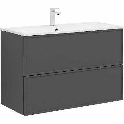 Тумба под раковину Aquanet Арт 100 329614 подвесная Ясень графит
