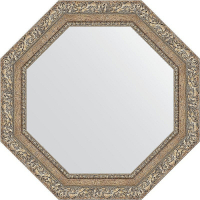 Зеркало Evoform Octagon 65х65 BY 3776 в багетной раме - Виньетка античное серебро 85, купить, цена, заказать, магазин, доставка, скидка, промокод, купить, цена, заказать, магазин, доставка, скидка, промокод