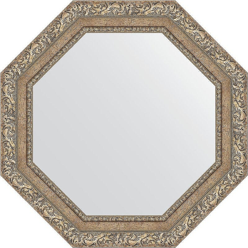 Зеркало Evoform Octagon 65х65 BY 3776 в багетной раме - Виньетка античное серебро 85, купить, цена, заказать, магазин, доставка, скидка, промокод, купить, цена, заказать, магазин, доставка, скидка, промокод