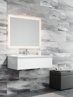 Тумба с раковиной SanVit Авеню-1 75 kavenu175 в цвете Ral подвесная Розовый глянец