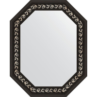 Зеркало Evoform Octagon 59x74 BY 7138 в багетной раме - Черный ардеко 81, купить, цена, заказать, магазин, доставка, скидка, промокод, купить, цена, заказать, магазин, доставка, скидка, промокод