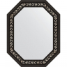 Зеркало Evoform Octagon 59x74 BY 7138 в багетной раме - Черный ардеко 81, купить, цена, заказать, магазин, доставка, скидка, промокод, купить, цена, заказать, магазин, доставка, скидка, промокод