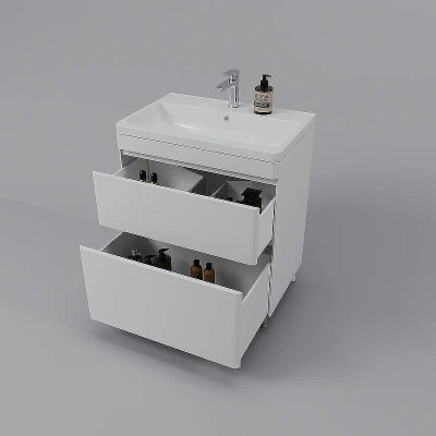 Тумба под раковину Style Line Атлантика 70 Люкс Plus СС-00002342 Белая матовая антискрейтч