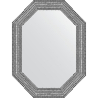 Зеркало Evoform Polygon 86х66 BY 7291 в багетной раме - Серебряная кольчуга 88, купить, цена, заказать, магазин, доставка, скидка, промокод, купить, цена, заказать, магазин, доставка, скидка, промокод