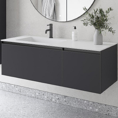 Тумба под раковину Boheme Armadi Art Quatro 2 120 790-M2-120-A-A подвесная Антрацит профиль Антрацит